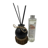 Woodside Round Pastel Black Ceramic Reed Diffuser Vase with Woodside Luxury Refill