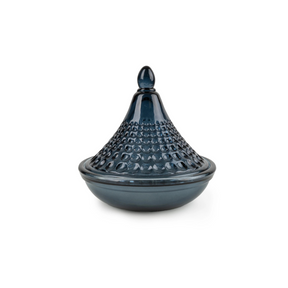 Candlelight Embossed Tagine Glass Candles blue