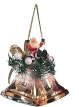 Weiste Christmas Tree Decoration - Gold Mini Bells with Santa on Swing