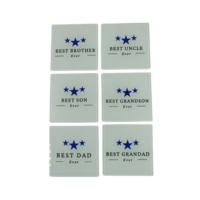 Woodside Home Living - Male Relationship Square Glass Coasters	
