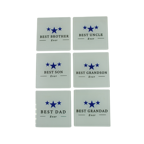 Woodside Home Living - Male Relationship Square Glass Coasters	