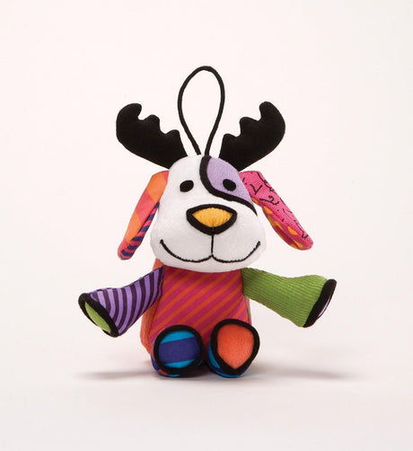 Romero Britto Plush Hanging Ornament - Reindog