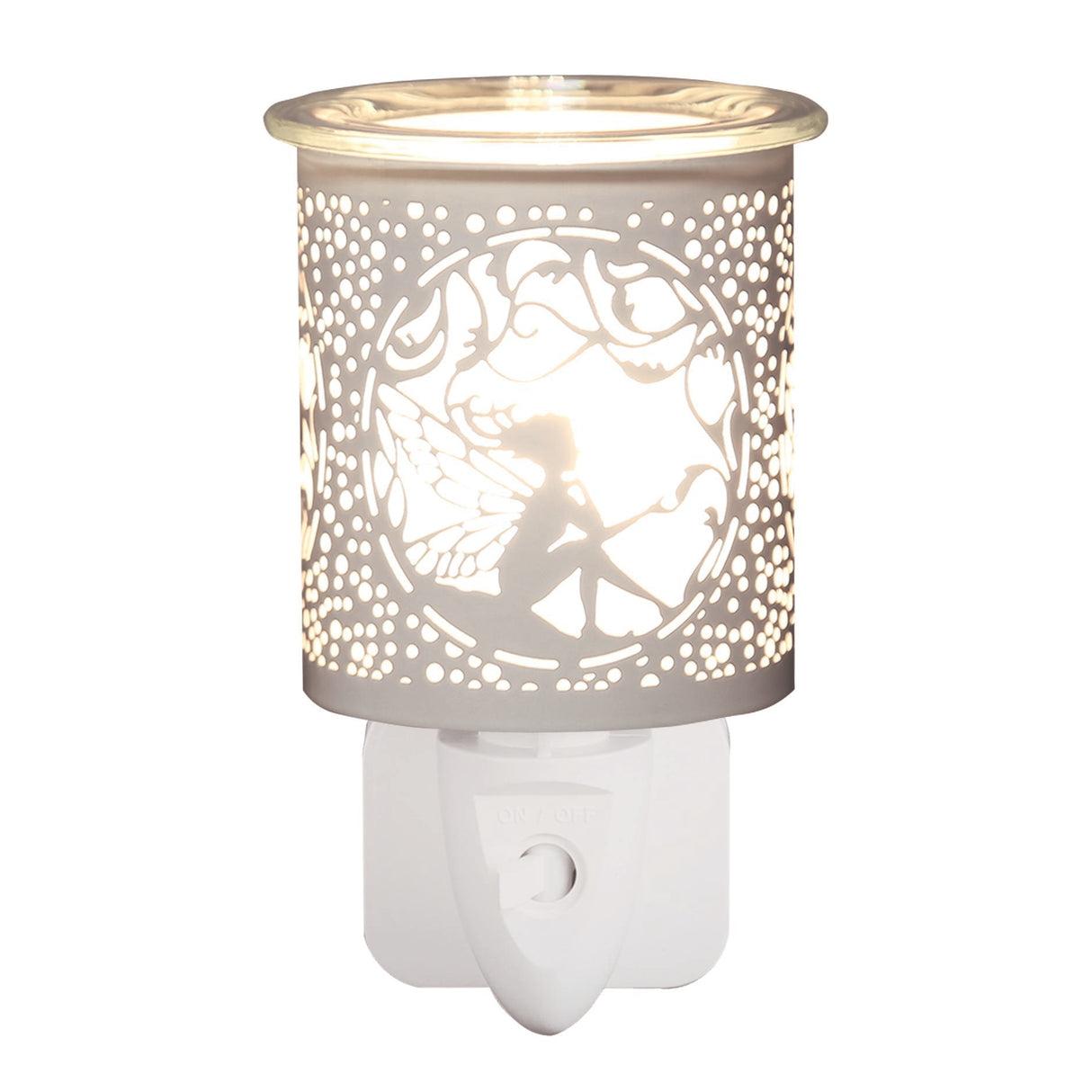 Aroma Electric Wax Melt Burner Plug In - White & Gold Fairy Sitting