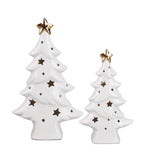 Woodside Home Living Ceramic Christmas Tree LED Light Up Room Decoration - Various Sizes