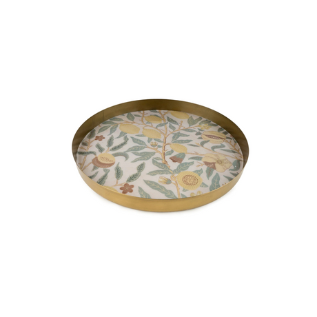 Large Enamel-Coated Metal Bowl – Vintage Fruit Pattern