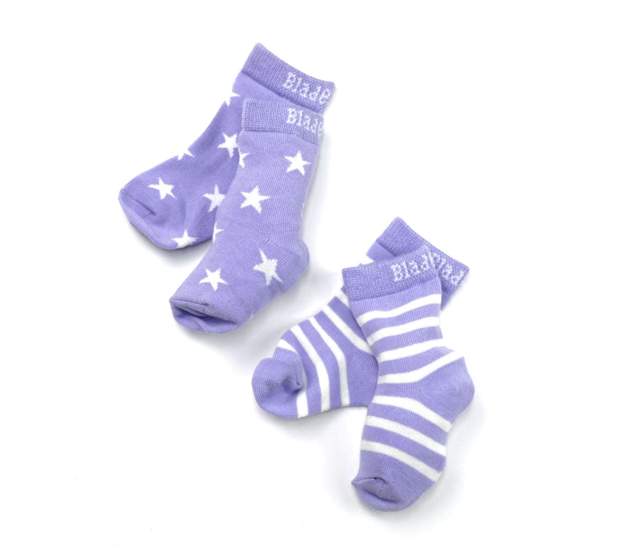Blade & Rose Childrens Socks Pack of 2 Lilac & White Stars & Stripes - Various Sizes