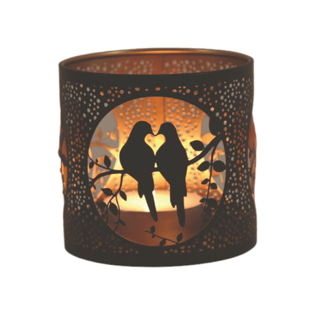 Aroma Metal Silhouette Wax Melt Burner/Candle Holder Doves Design