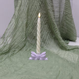 Bow Design Dinner Candle Holder - Purple