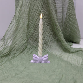 Bow Design Dinner Candle Holder - Purple