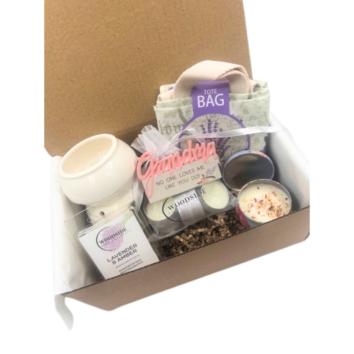 Grandma - Lavender Home Fragrance Candle & Burner Treat Box Hamper 