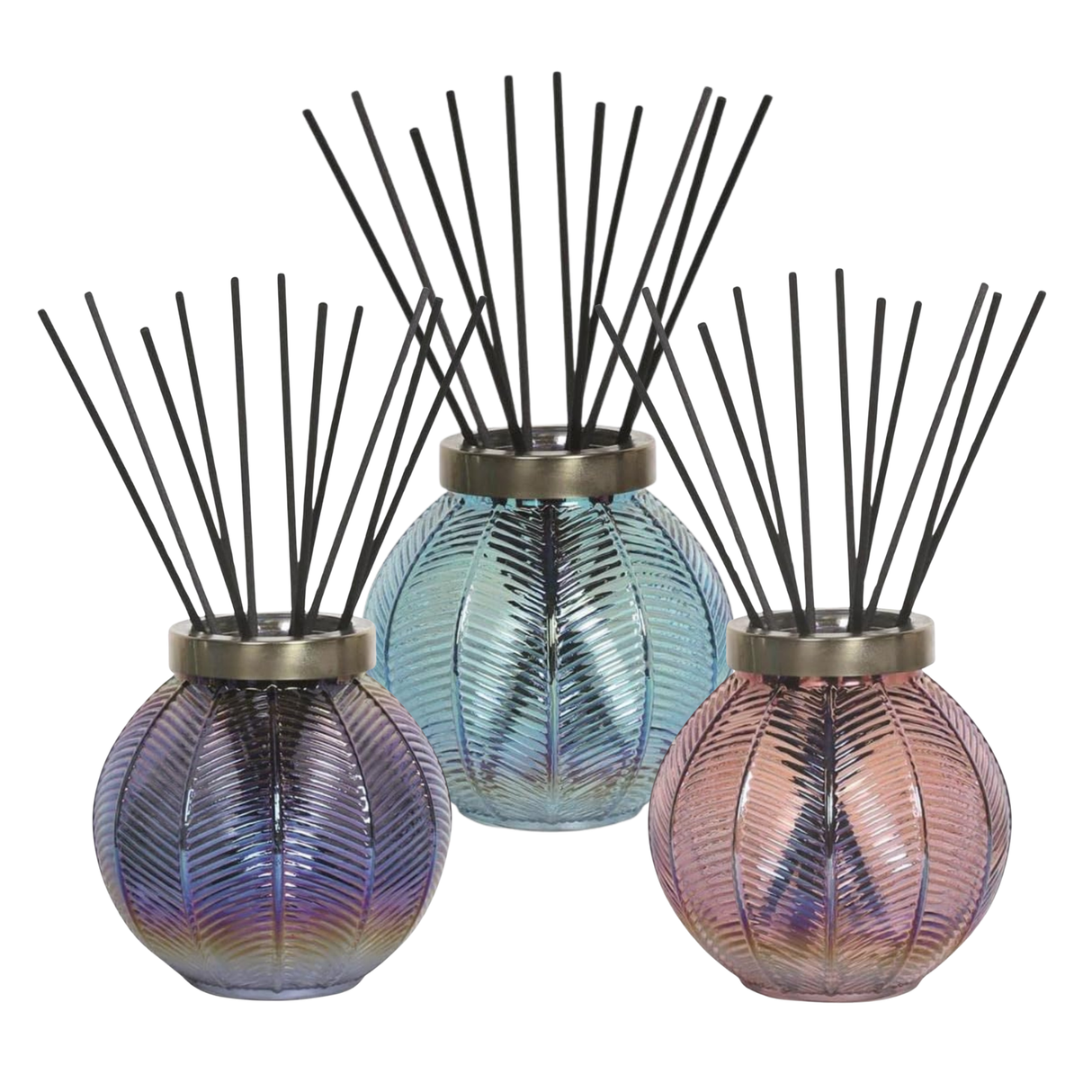 Aroma Ribbed Lustre Glass Reed Diffuser Vases