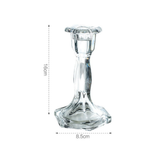Woodside Home Living Hexagon Base Clear Glass Candle Holders - Various Sets