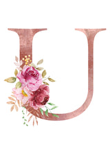 Personalised Tote Bags - Pink Floral Initial Design (A-Z)