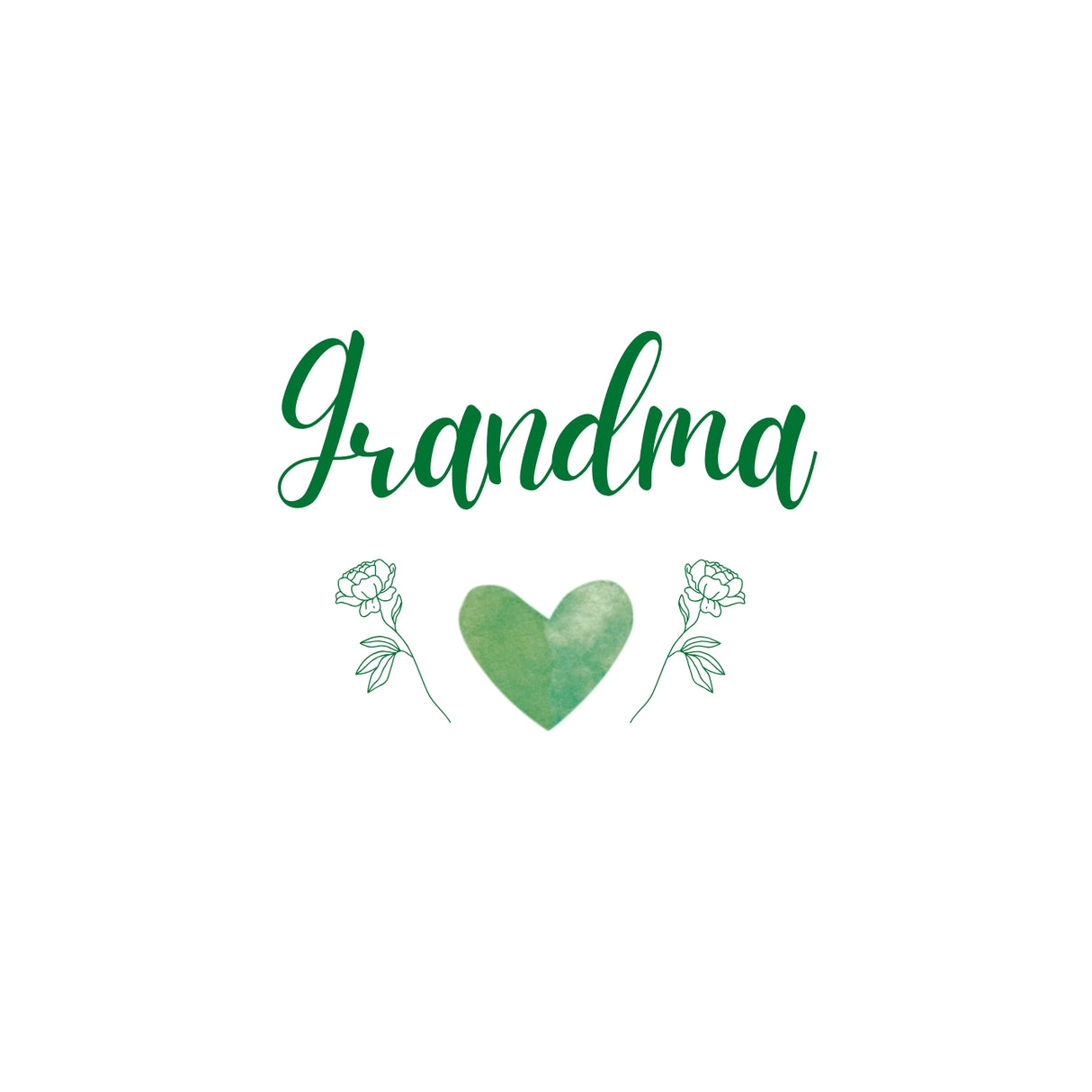 Personalised Custom Heart & Flowers Design Mugs - Green
