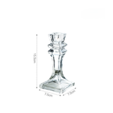 Woodside Home Living Square Base Clear Glass Candle Holders - Various Sets