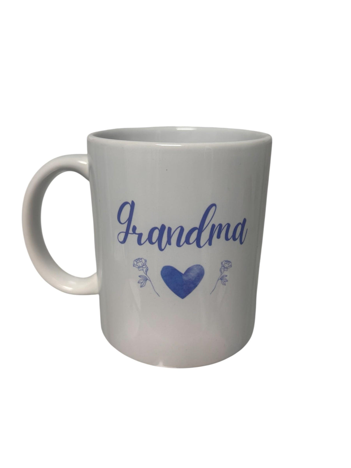 Heart & Flowers Design Mugs - Blue