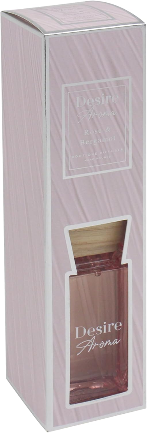Desire aroma elegant 200ml reed diffuser - rose & bergamot