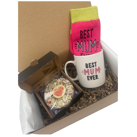 Mum - Mug Socks & Chocolate Pizza Treat Gift Box