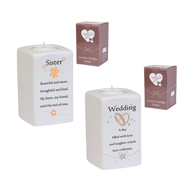 Said With Sentiment Ceramic Tea Light Holder - Various Designs