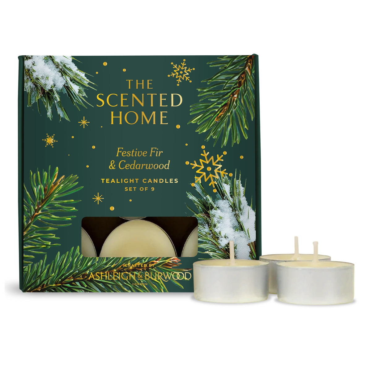 Ashleigh & Burwood Christmas Scented Home Tea Light Candles - Festive Fir & Cedarwood