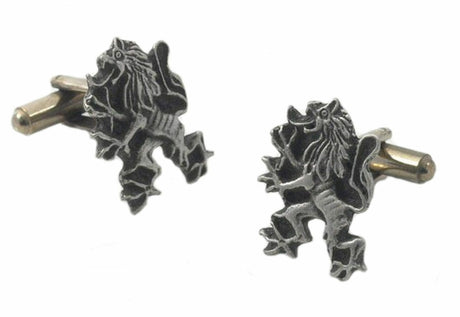 English Pewter Lion Rampant Cufflinks