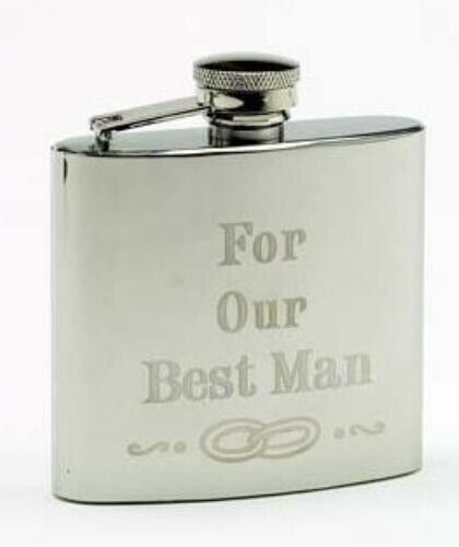Harvey Makin 4oz Stainless Steel Hip Flask - Best Man