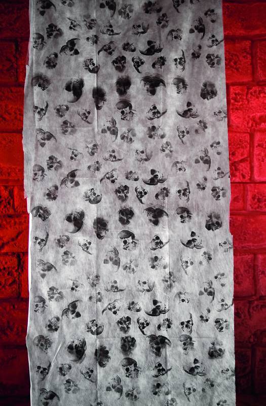 Halloween Party White Display Cloth With Skull Print 3m x 75cm