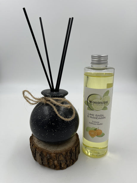 Woodside Home Living Reed Diffuser & Fragrance Bottle lime basil and mandarin