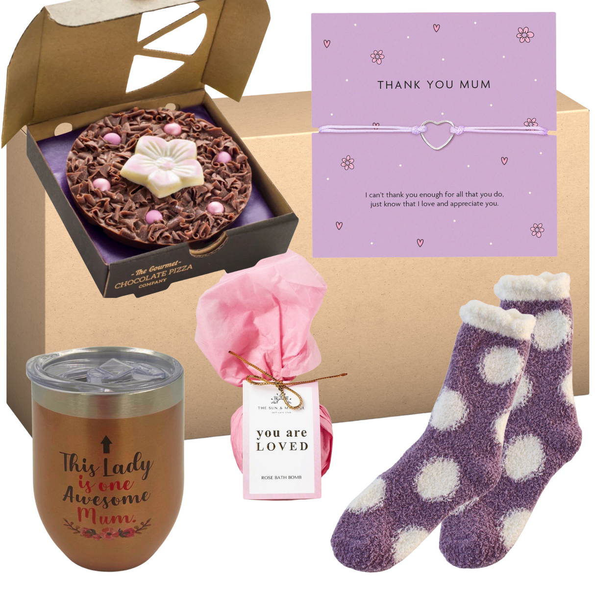 Thank You Mum Pamper Gift Box With Bath Bomb & Treats
