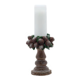 Nordic Nights Christmas Candlestick with Cones (with candle)