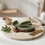 William Morris 3 Leaf Snack Dishes & Tray Set - Willow Bough - lifestyle
