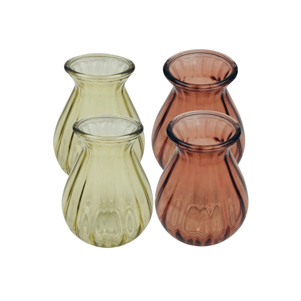 Pale Glass Collection Medium Flute Vase Set of 2 - Various Colours