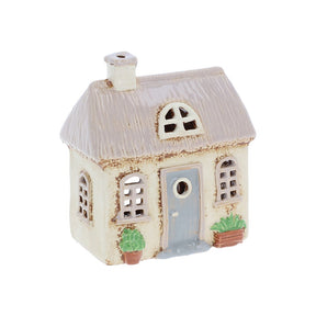 village pottery tea light holder - garden thatch house