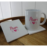 Heart & Flowers Mug & Coaster Sets - Pink