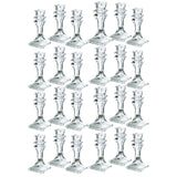 Woodside Home Living Square Base Clear Glass Candle Holders - Various Sets