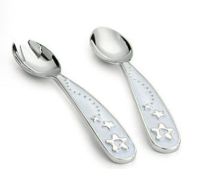 Silver Options Fork & Spoon Gift Set - Baby Boy