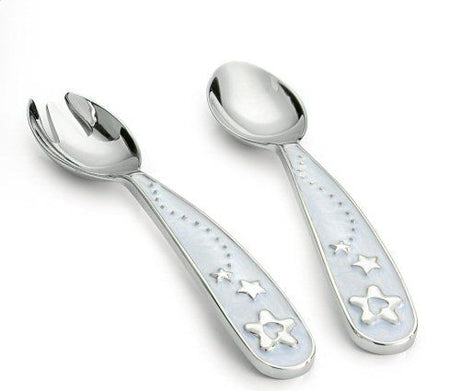 Silver Options Fork & Spoon Gift Set - Baby Boy or Girl