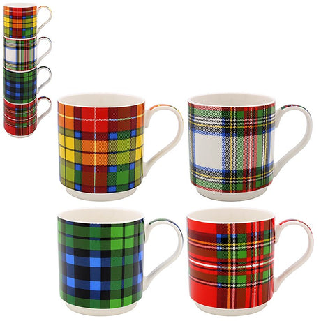 Leonardo Top Tartan Stacking Mug Set of 4