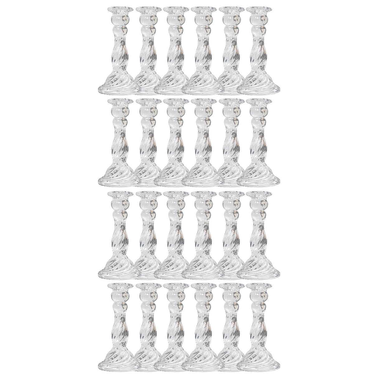 Woodside Home Living Clear Swirl Glass Candle Holders - Various Sets