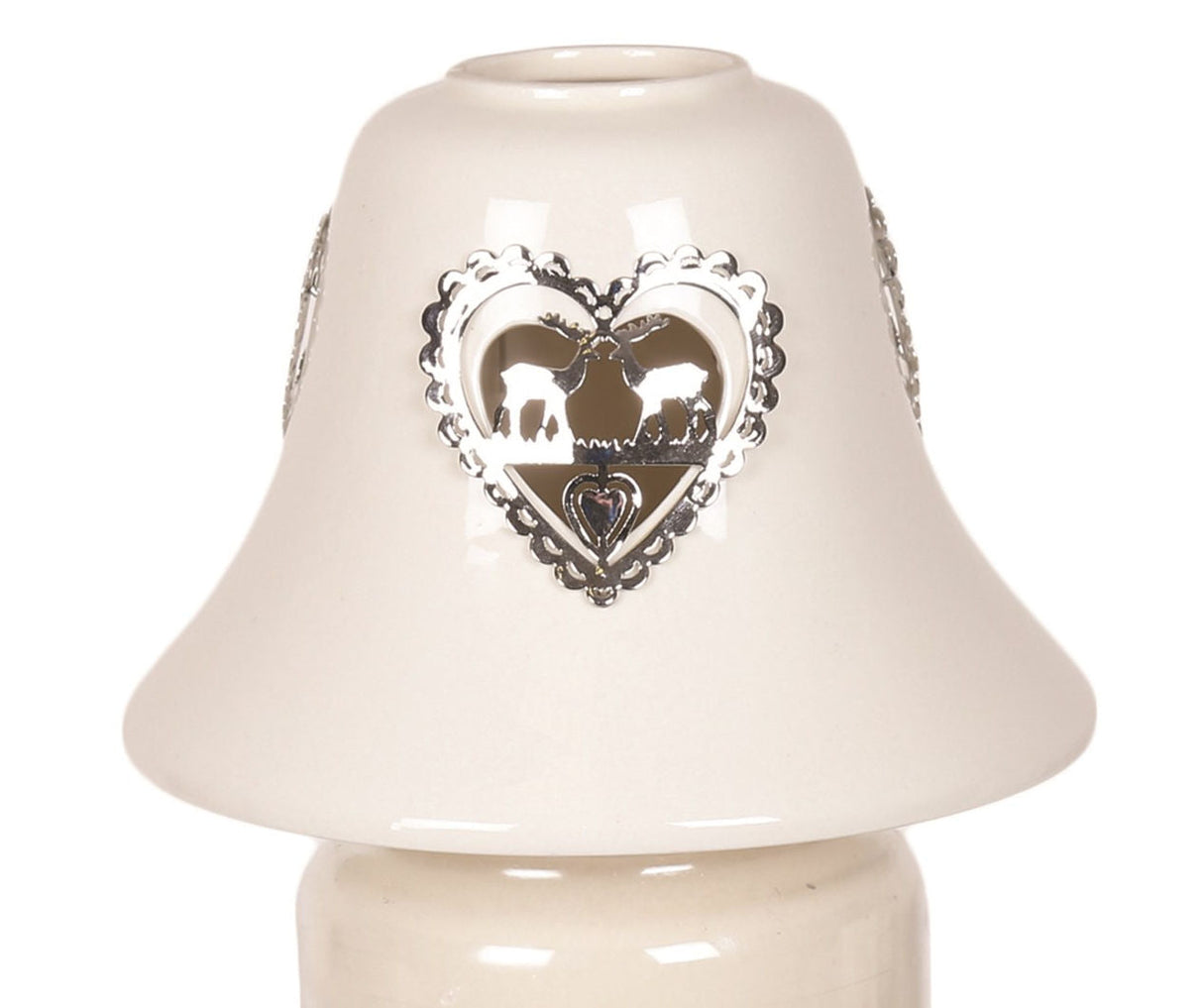 Aroma Jar Candle Lamp Shade Ceramic with Metallic Festive Designs - Various