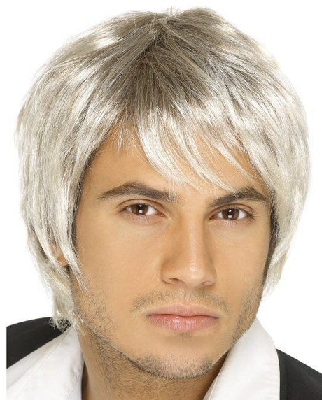 Boy Band Wig (Blonde/Silver Grey High Lighted)