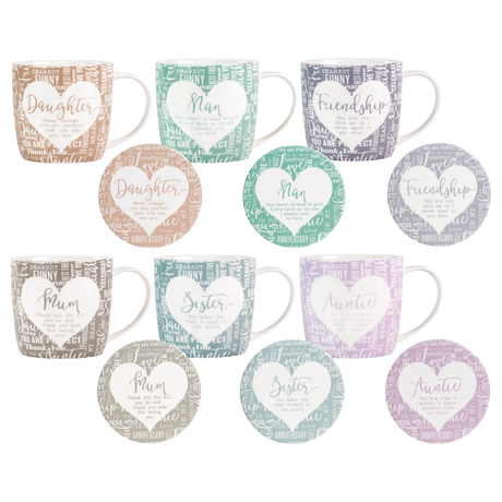 Said With Sentiment Mug & Coaster Set - Sentiment Gift Idea Mum Sister
