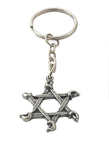 English Pewter Keyring - Swords Star