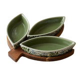 William Morris 3 Leaf Snack Dishes & Tray Set - Willow Bough