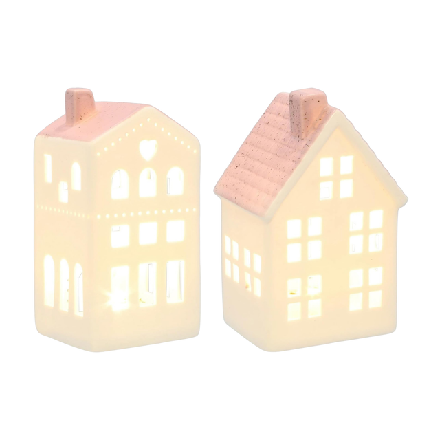 China White LED Light-Up House - Pink Collection