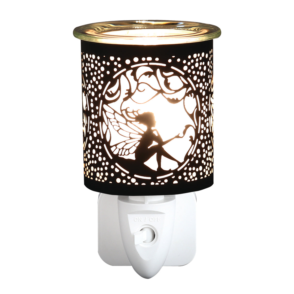 Aroma Electric Wax Melt Burner Plug In - Black & Gold Fairy Sitting