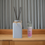 Woodside Pastel Blue Ceramic Reed Diffuser Vase with Woodside Luxury Refill