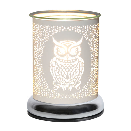 Aroma Electric Wax Melt Burner Touch - White & Gold Owl