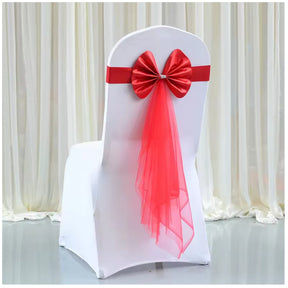 Stretch Chair Cover Band with Satin Bow - Various Colours