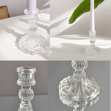 Woodside Home Living Vintage Style Glass Dinner Candle Holder